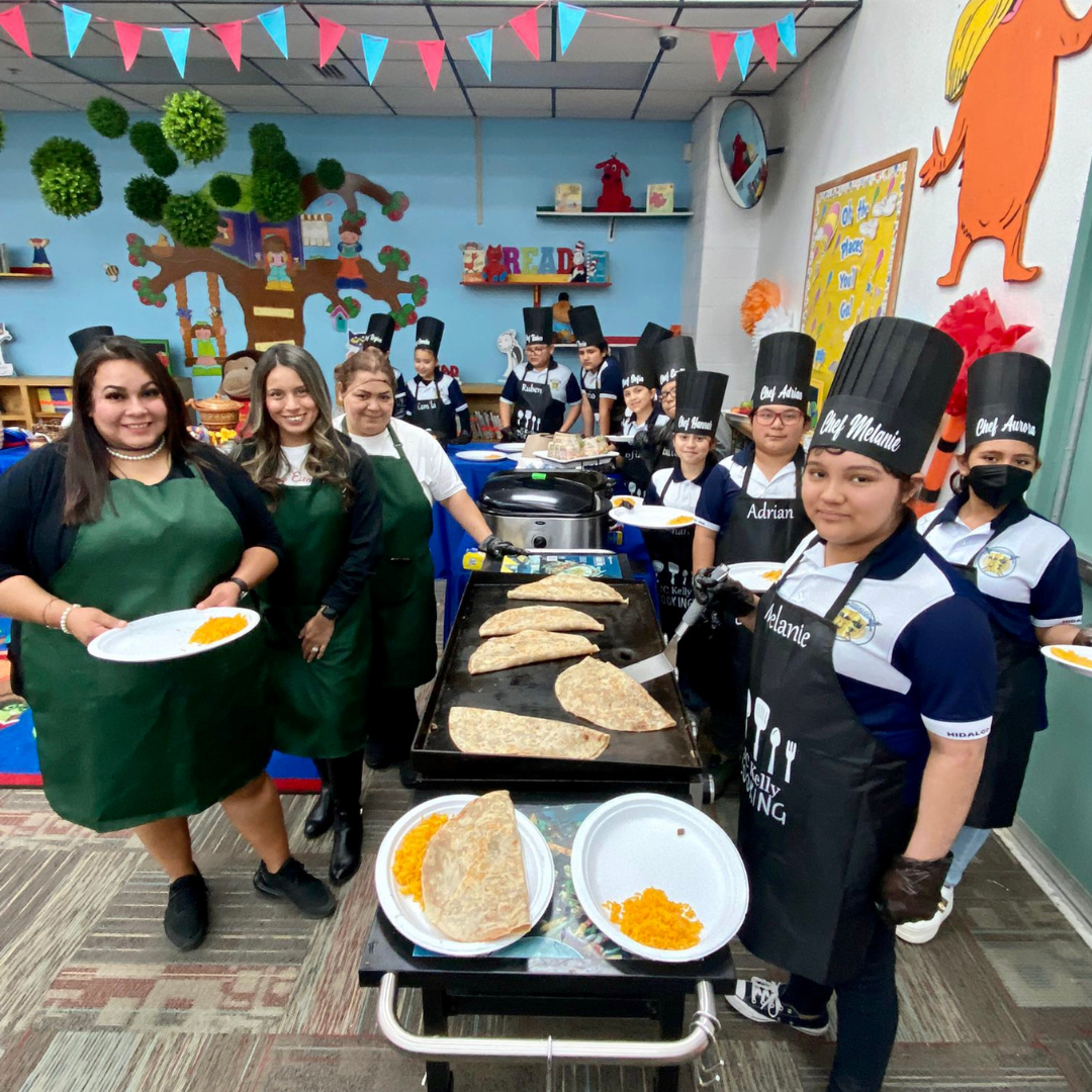 Hidalgo ISD fifth graders learn their way around the kitchen with